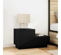 vidaXL Comodino Rovere nero 70 x 36 x 40.5 cm Legno multistrato