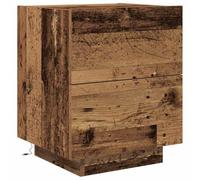 vidaXL Comodino Rustico Marrone con Due Cassetti | Stile Vintage in Legno Naturale per Camera da Letto e Soggiorno Dimensioni Medie Mobili Decorativi in Legno