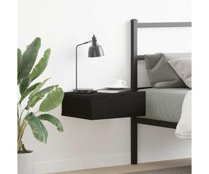 vidaXL Comodino sospeso Rovere Nero 40x32x15 cm in Legno ingegnerizzato