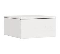 vidaXL Comodino Tradizionale in Pino Massello Bianco - Design a Muro, 37 x 35 x 18.5 cm, Finitura Testurizzata, Facile da Montare con Un Cacciavite, Richiesto per 2 Persone, Tavolo Compatto da Letto