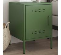vidaXL Comodino Verde Oliva 36x39x50,5 cm in Acciaio, mobiletto, Mobile Camera da Letto, Comodino in Metallo, tavolino da Letto