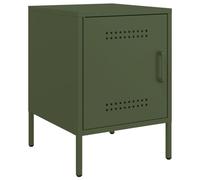 vidaXL Comodino Verde Oliva 36x39x50,5 cm in Acciaio, mobiletto, Mobile Camera da Letto, Comodino in Metallo, tavolino da Letto
