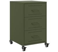 VIDAXL - Comodino Verde Oliva 36x39x59 cm in Acciaio - SPEDIZIONE GRATUITA