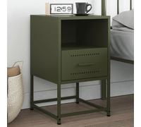 vidaXL Comodino Verde Oliva 36x39x60,5 cm in Acciaio