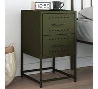 vidaXL Comodino Verde Oliva 36x39x60,5 cm in Acciaio, armadietto, armadietto Laterale, mobili per Camera da Letto, Comodino, armadietto per Letto