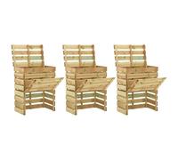 Compostiera da giardino a listelli 3 pcs Verde