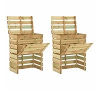 vidaXL Compostiera da giardino a listelli 4 pcs Verde