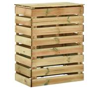vidaXL Compostiera da giardino a listelli Verde 110 x 58 x 113 cm, Compostiera in legno impregnato, cassetta in pino, attrezzatura per trasformare l'organico in giardino