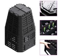 vidaXL Compostiera da Giardino Nera 93,3x93,3x146 cm 1000 L