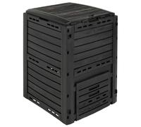 Compostiera da giardino Nero 59,5 x 60 x 81,5 cm 280 l 100% PP