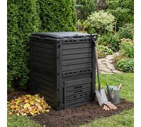 vidaXL Compostiera da giardino Nero 59,5 x 60 x 81,5 cm 280 l 100% PP