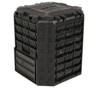 vidaXL Compostiera da giardino Nero 71 x 71 x 81,5 cm 100% PP, Compostiera da giardino, design moderno, ecologica, resistente alle intemperie, contenitore funzionale per rifiuti