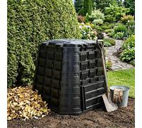 vidaXL Compostiera da giardino Nero 91 x 91 x 83 cm 100% PP, Sistema di compostaggio moderno, resistente agli agenti atmosferici, per rifiuti da giardino, facile da mantenere