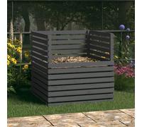 vidaXL Compostiera Grigia 100x100x102 cm in Legno Massello di Pino