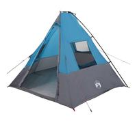 vidaXL Cone-Shaped - Tenda da campeggio blu per 6 persone, impermeabile, con struttura traspirante e materiali resistenti, facile da montare, ideale per avventure all'aria aperta, rifugio moderno
