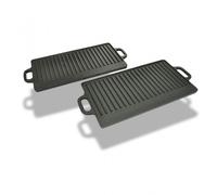 VidaXL Confezione 2 Piastre Grill 38x23 cm Nere