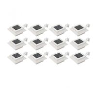 VidaXL Confezione da 12 Faretti da Esterno LED Solari Quadrati