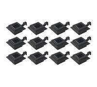 VidaXL Confezione da 12 Faretti da Esterno LED Solari Quadrati Neri