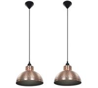 VidaXL Confezione da 2 Lampade a Sospensione Semisferiche E27 26 cm Rame