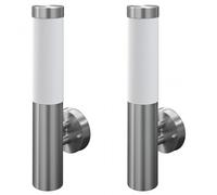 VidaXL Confezione da 2 Lampade da Parete per Esterni Cilindro in Acciaio Inox 60W E27
