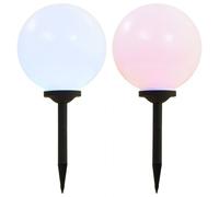 VidaXL Confezione da 2 Lampade Solari LED RGB Sferiche per Giardino 30cm