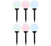 VidaXL Confezione da 6 Lampade Solari LED RGB Sferiche per Esterno 20cm