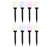 VidaXL Confezione da 8 Lampade Solari LED RGB Sferiche 15cm per Esterno 15cm