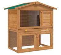 vidaXL Conigliera all'Aperto 3 Porte Legno Casetta Piccoli Animali Domestici