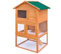 vidaXL Conigliera all'Aperto Gabbia Animali Piccoli a 3 Livelli Legno