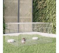 vidaXL Conigliera con 2 Pannelli 110x79x54 cm Ferro Zincato