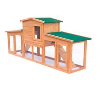 vidaXL Conigliera Grande all'Aperto per Animali Piccoli Tetto Legno