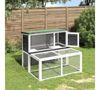 Conigliera Grigia 102x90x84,5 cm in Legno Massello di Pino