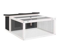 vidaXL Conigliera Grigia 117,5x97x47,5 cm in Legno Massello di Pino
