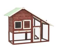 vidaXL Conigliera Moca e Bianco 140x63x120 cm Legno Massello di Abete