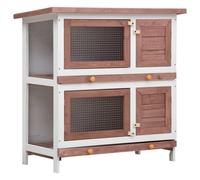 AX Conigliera Gabbia 90x45x90cm Conigli Porte Vassoi Multiuso Tetto Nuovo 170835