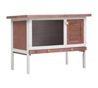 vidaXL Conigliera per Esterni con Piano Singolo Marrone in Legno