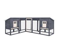 vidaXL Conigliera per Esterni Grande Grigia e Bianca in Legno di Abete