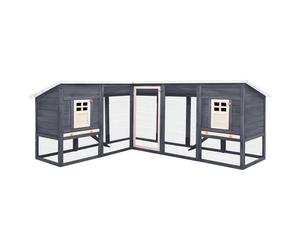 vidaXL Conigliera per Esterni Grande Grigia e Bianca in Legno di Abete