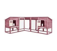 vidaXL Conigliera per Esterni Grande Mocca e Bianca in Legno di Abete