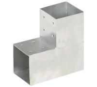 vidaXL Connettore per Pali a Forma di L in Metallo Zincato 101x101 mm
