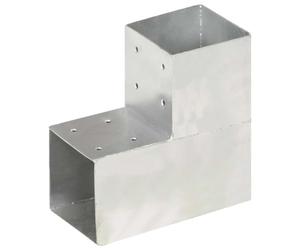 vidaXL Connettore per Pali a Forma di L in Metallo Zincato 101x101 mm