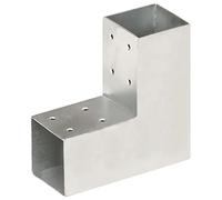 vidaXL Connettore per pali a forma di L, in metallo zincato, 71 x 71 mm