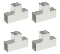 VIDAXL - Connettori Pali A Forma Di T 4 Pz In Metallo Zincato 101x101 Mm