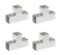 Connettori per pali a forma di t 4 pz metallo zincato 91x91 mm