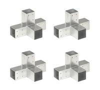 vidaXL Connettori per Pali a Forma di X 4 pz in Metallo Zincato 71x71 mm