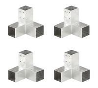 vidaXL Connettori per Pali a Forma di Y 4 pz in Metallo 71x71 mm