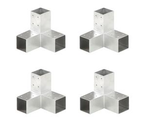 vidaXL Connettori per Pali a Forma di Y 4 pz in Metallo 71x71 mm