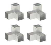 vidaXL Connettori per Pali a Forma di Y 4 pz in Metallo 91x91 mm