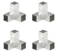 VIDAXL - Connettori Per Pali A Forma Di Y 4 Pz Metallo Zincato 71x71 Mm