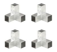 vidaXL Connettori per Pali a Forma di Y 4 pz Metallo Zincato 71x71 mm